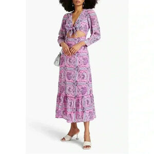 ANTIK BATIK Hupa Gathered Printed Cotton-Voile Maxi Dress